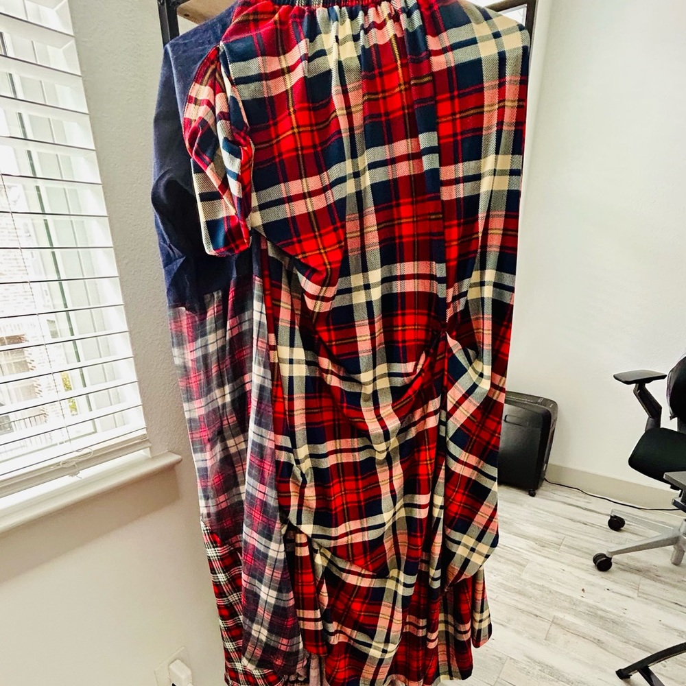 Red and Blue Plaid Skirt
